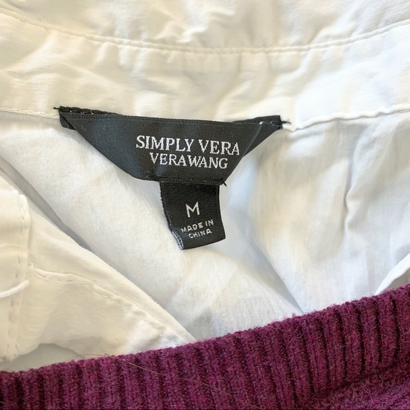 Simply Vera (Vera Wang) Burgundy Layered Sweater - Picture 3 of 4